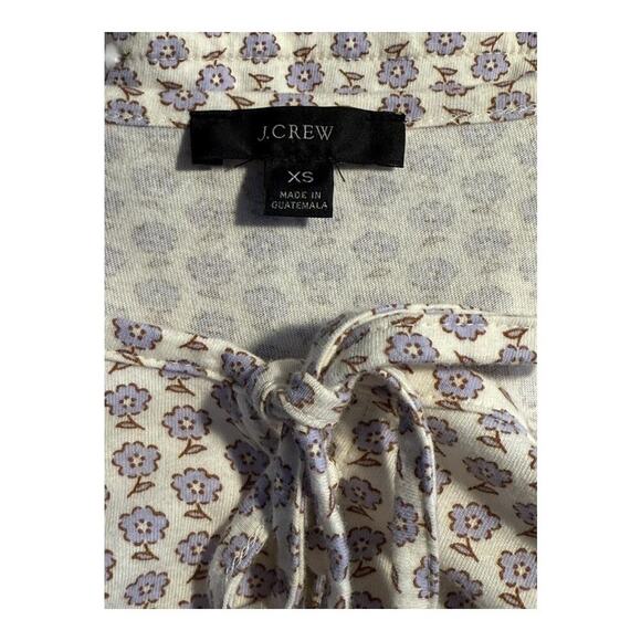 NEW J. Crew Women’s XS Broken-in jersey button-front top in hyacinth floral NWOT - Picture 5 of 9